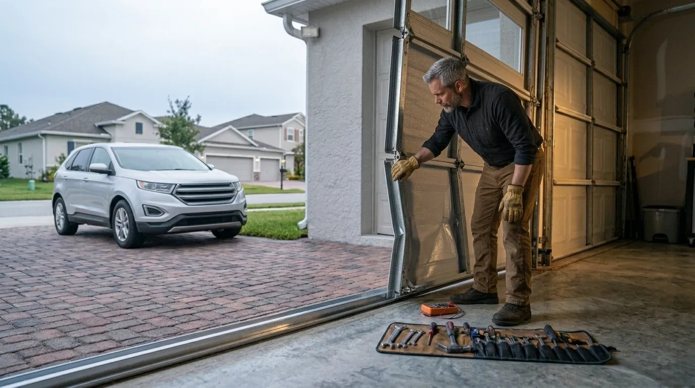 Off-Track Door Repair for Buena Vista's 1959-Era Homes in Saginaw